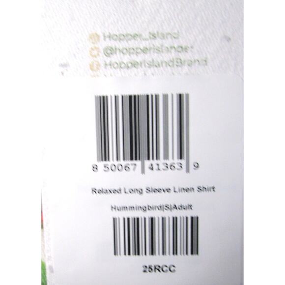 Hopper Island Women's Blouse White Tropical Print with Hummingbirds Size Small - Picture 5 of 6